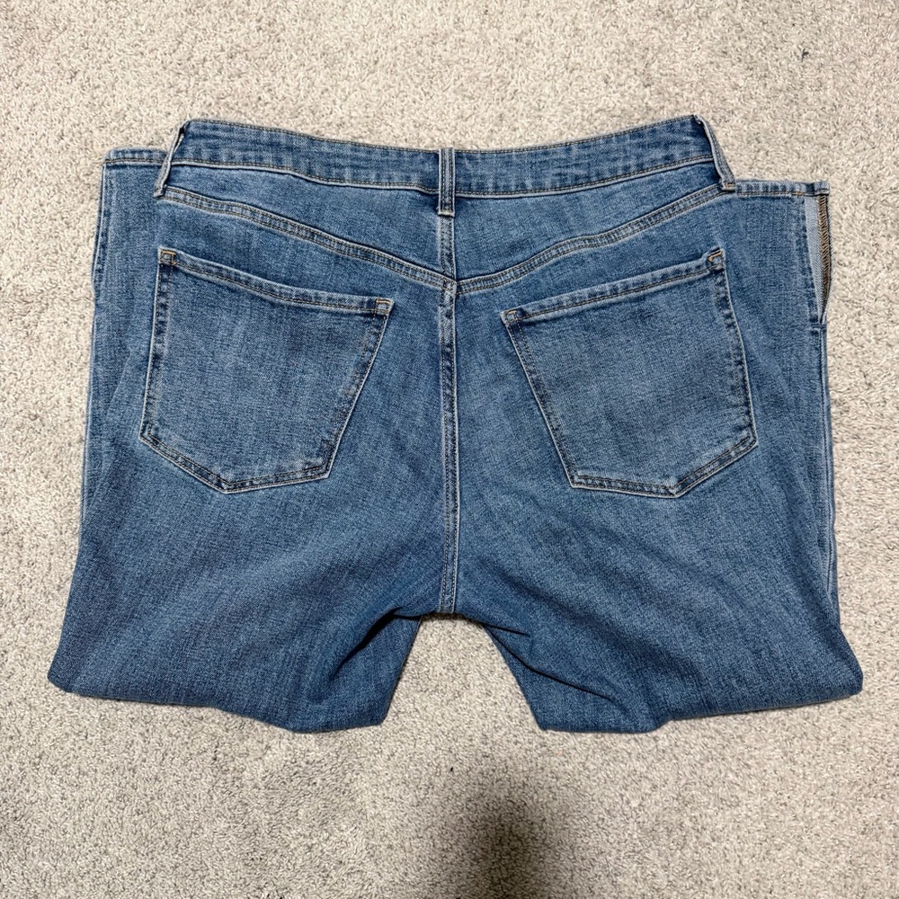 High-Waisted O.G. Straight Side-Slit Ankle Jeans for Women Size 14 Petite Jeans - Picture 3 of 8